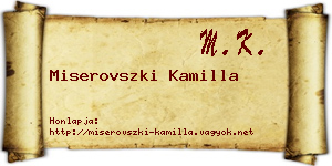 Miserovszki Kamilla névjegykártya
